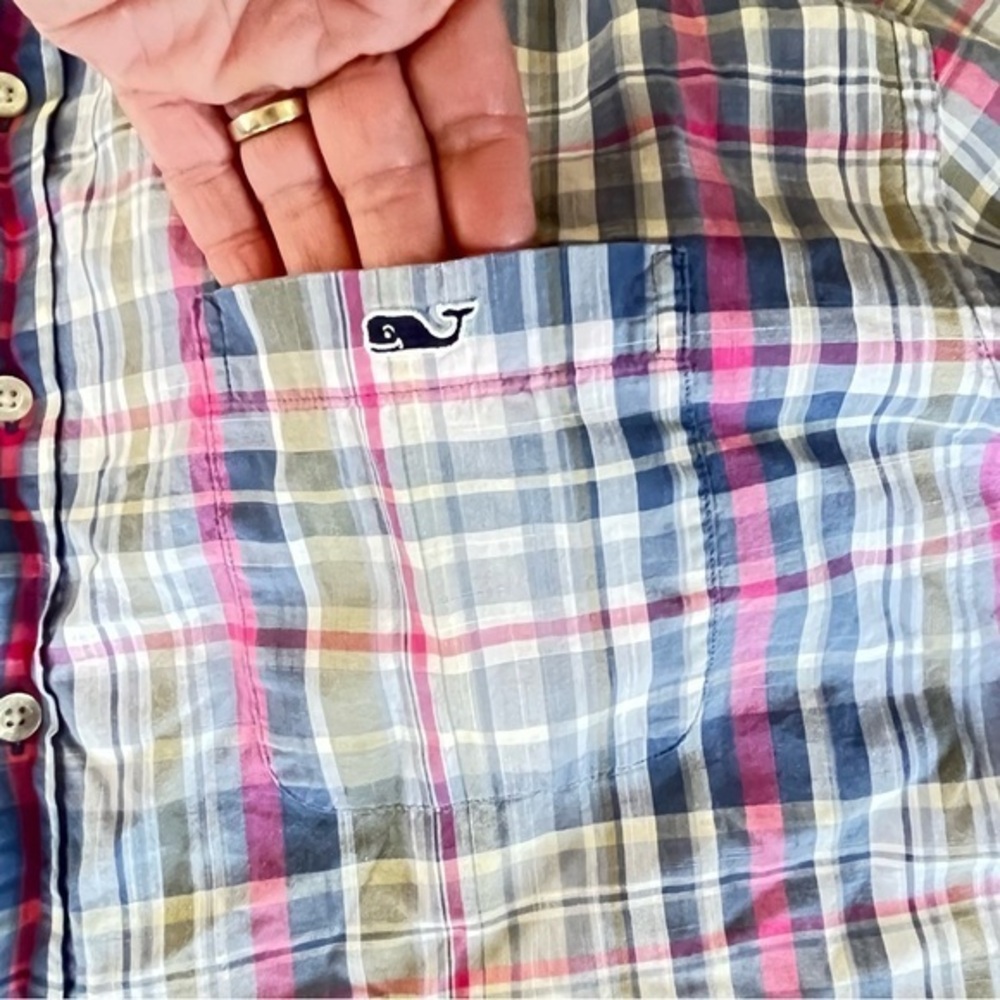 Vineyard Vines LS Shirt Classic Fit Tucker Men XL Cotton Light Check Preppy - Picture 5 of 9